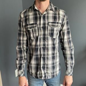 Levis gray plaid button down